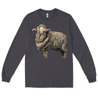 Smoke merino wool sheep Long Sleeve Tee - LillyAllenDesigns