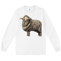 White merino wool sheep Long Sleeve Tee - LillyAllenDesigns