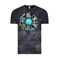 Cloud Black western sunflower gemstone Vintage Tee - JahusDesignShop