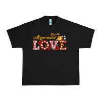 Black all you need is love Urban Heavy Tee - AdoDesignShop