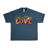 Midnight Navy all you need is love Urban Heavy Tee - AdoDesignShop