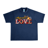 Navy all you need is love Urban Heavy Tee - AdoDesignShop