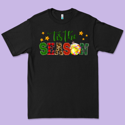 'tis The Season Softball Christmas Premium Tee Designed By Ranaportraitstore