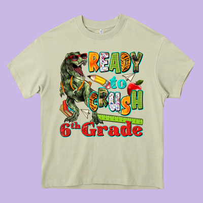 Ready To Crush Sixth Grade Heavy Core Tee Designed By Texasbilliewilder