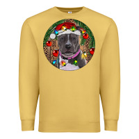 Antique Gold Christmas Pitbull Premium Sweatshirt - RanaPortraitStore