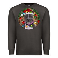 Smoke Christmas Pitbull Premium Sweatshirt - RanaPortraitStore