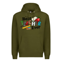 Army Green best teacher ever Premium Hoodie - NancyCooperArtShop