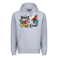 Heather Grey best teacher ever Premium Hoodie - NancyCooperArtShop