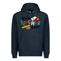 Navy best teacher ever Premium Hoodie - NancyCooperArtShop