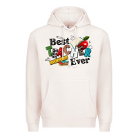 Pale Pink best teacher ever Premium Hoodie - NancyCooperArtShop