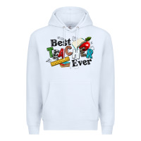 White best teacher ever Premium Hoodie - NancyCooperArtShop
