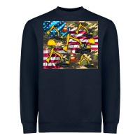 Navy excavator American flag Heavyweight Sweatshirt - Artiststas