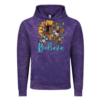 Cloud Purple believe leopard cross sunflower butterfly Vintage Hoodie - JahusDesignShop
