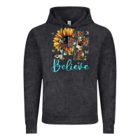 Vintage Black believe leopard cross sunflower butterfly Vintage Hoodie - JahusDesignShop