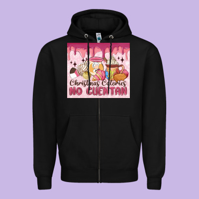 Christmas Calories No Cuentan Zipper Hoodie Designed By Maliassmallbusiness