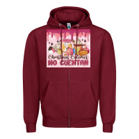 Burgundy christmas calories no cuentan Zipper Hoodie - MaliasSmallBusiness