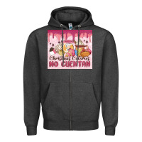 Charcoal Heather christmas calories no cuentan Zipper Hoodie - MaliasSmallBusiness