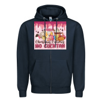 Navy christmas calories no cuentan Zipper Hoodie - MaliasSmallBusiness