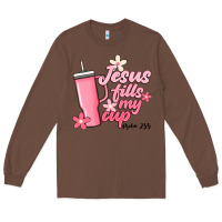 Chestnut jesus fills my cup Long Sleeve Tee - JahusDesignShop