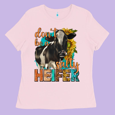 Ladies Tee dont be a salty heifer with sunflowers