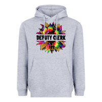Heather Grey deputy clerk tie dye sunflower Heavyweight Hoodie - Jasminsmagicworld