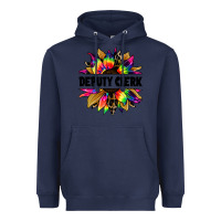 Navy deputy clerk tie dye sunflower Heavyweight Hoodie - Jasminsmagicworld