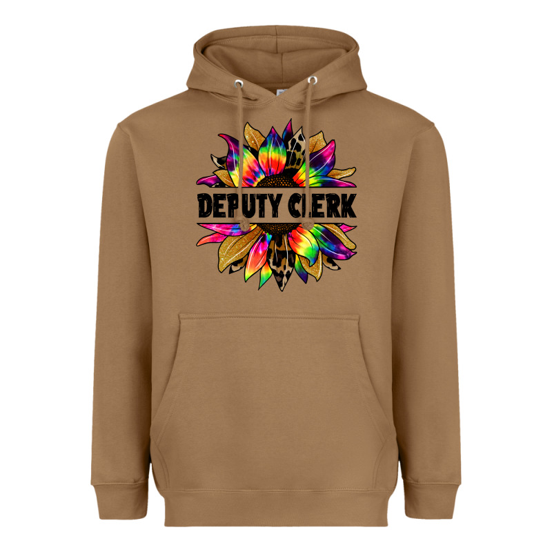 Deputy Clerk Tie Dye Sunflower Heavyweight Hoodie by Jasminsmagicworld | Teevron