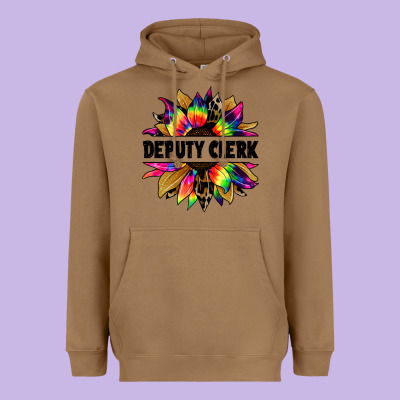 Deputy Clerk Tie Dye Sunflower Heavyweight Hoodie Designed By Jasminsmagicworld