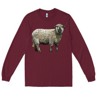 Burgundy hampshire sheep Long Sleeve Tee - LillyAllenDesigns