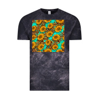 Cloud Black sunflowers and leopard western seamless pattern Vintage Tee - BundleAndBundleShop