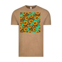 Vintage Coffee sunflowers and leopard western seamless pattern Vintage Tee - BundleAndBundleShop