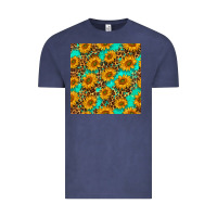 Sunflowers And Leopard Western Seamless Pattern Vintage Tee | Teevron