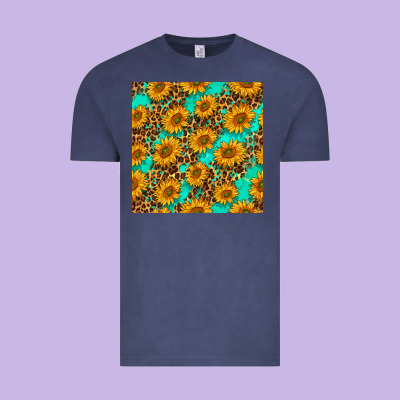 Sunflowers And Leopard Western Seamless Pattern Vintage Tee Designed By Bundleandbundleshop