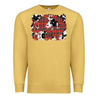 Antique Gold Christmas Plaid Cowhide Pattern Background Premium Sweatshirt - RanaPortraitStore