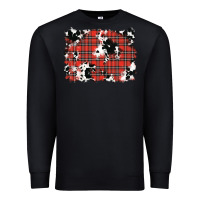Black Christmas Plaid Cowhide Pattern Background Premium Sweatshirt - RanaPortraitStore