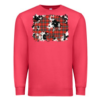 Cardinal Christmas Plaid Cowhide Pattern Background Premium Sweatshirt - RanaPortraitStore