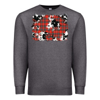 Charcoal Heather Christmas Plaid Cowhide Pattern Background Premium Sweatshirt - RanaPortraitStore