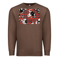 Chestnut Christmas Plaid Cowhide Pattern Background Premium Sweatshirt - RanaPortraitStore