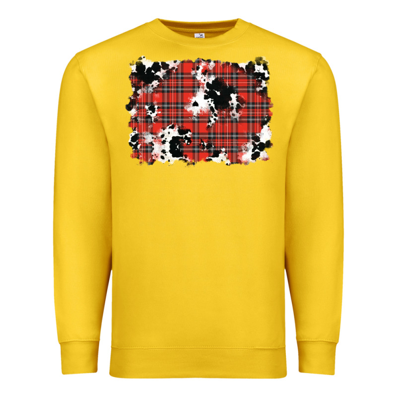 Christmas Plaid Cowhide Pattern Background Premium Sweatshirt by RanaPortraitStore | Teevron