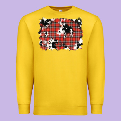 Christmas Plaid Cowhide Pattern Background Premium Sweatshirt Designed By Ranaportraitstore