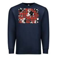Navy Christmas Plaid Cowhide Pattern Background Premium Sweatshirt - RanaPortraitStore