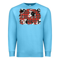 Ocean Blue Christmas Plaid Cowhide Pattern Background Premium Sweatshirt - RanaPortraitStore