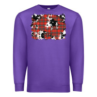 Purple Christmas Plaid Cowhide Pattern Background Premium Sweatshirt - RanaPortraitStore