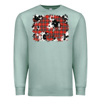 Seafoam Christmas Plaid Cowhide Pattern Background Premium Sweatshirt - RanaPortraitStore