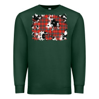 Sports Green Christmas Plaid Cowhide Pattern Background Premium Sweatshirt - RanaPortraitStore