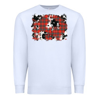White Christmas Plaid Cowhide Pattern Background Premium Sweatshirt - RanaPortraitStore