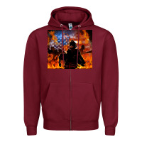 Burgundy western firefighters Zipper Hoodie - MaliasSmallBusiness