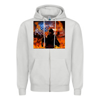 Dove Grey western firefighters Zipper Hoodie - MaliasSmallBusiness