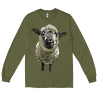 Army Green hampshire sheep head Long Sleeve Tee - LillyAllenDesigns