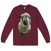 Burgundy hampshire sheep head Long Sleeve Tee - LillyAllenDesigns
